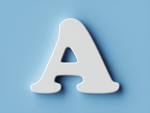 White paper letter alphabet character S font