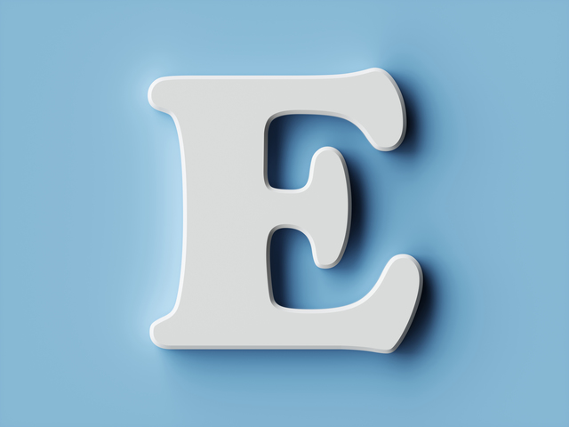 White paper letter alphabet character S font